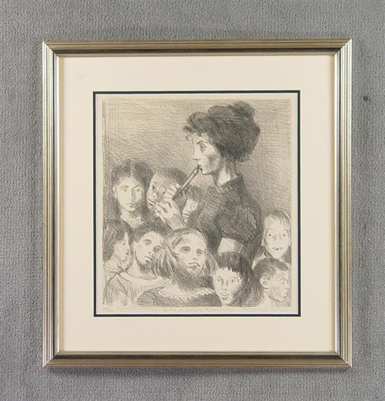 Appraisal: Raphael Soyer - Lithograph Sing a Song of Friendship Teacher