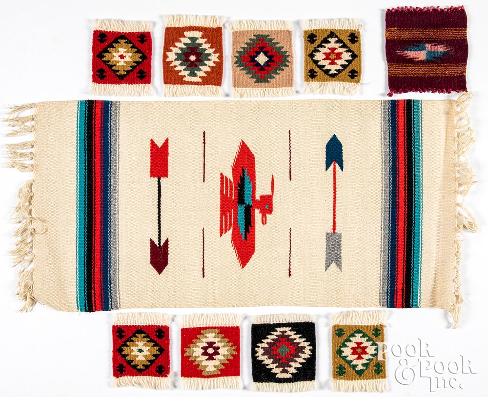 Appraisal: Group of miniature Navajo Indian weavings Group of miniature Navajo