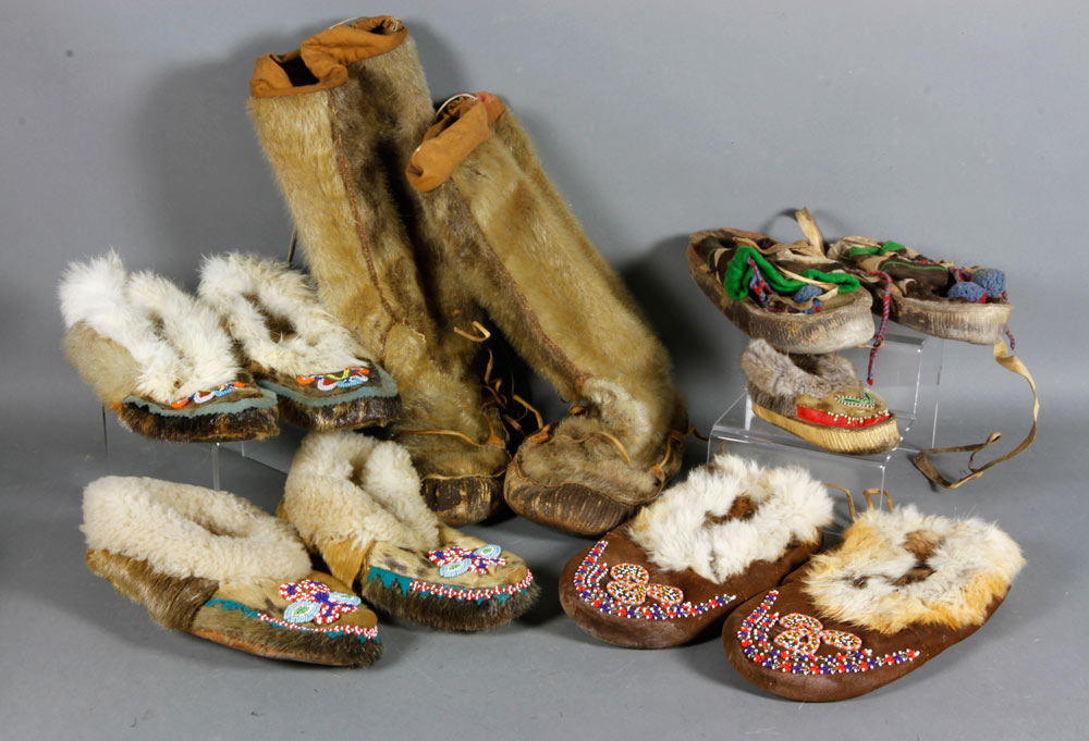 Appraisal: - Collection of Inuit Moccasins Collection of Inuit moccasins Provenance