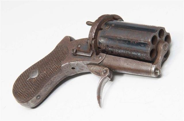 Appraisal: A BLUED STEEL PEPPER BOX PISTOL the barrel with six