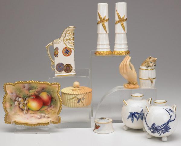 Appraisal: ROYAL WORCESTER Grouping of ten items includes a pair of