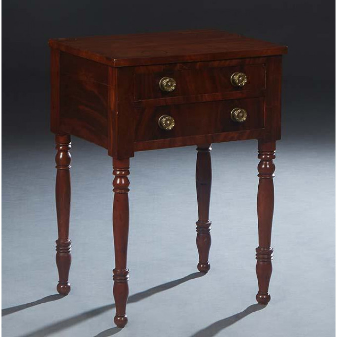 Appraisal: American Classical Carved Mahogany Night Stand th c the rectangular