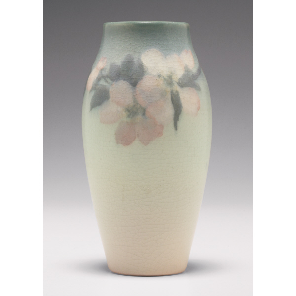 Appraisal: Rookwood vase Vellum glaze with a detailed floral design executed