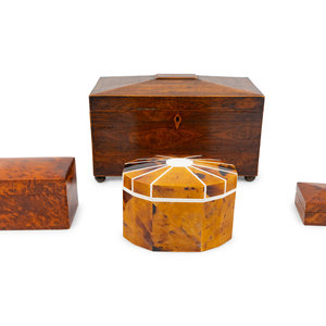 Appraisal: A Collection of Four English Boxes TH TH CENTURY comprising