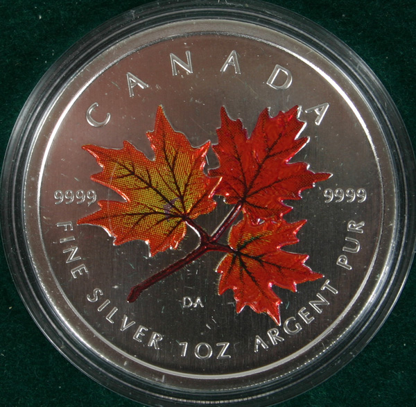 Appraisal: Canada Coloured Siver Maple Leaf - - oz