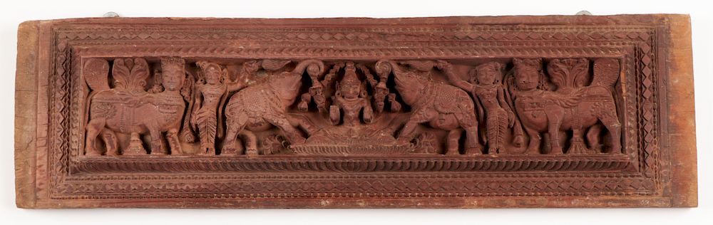 Appraisal: th C Carved Wood Panel Tamil Nadu South India th