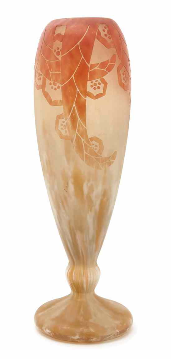 Appraisal: A French Art Deco Cameo Glass Vase in the manner