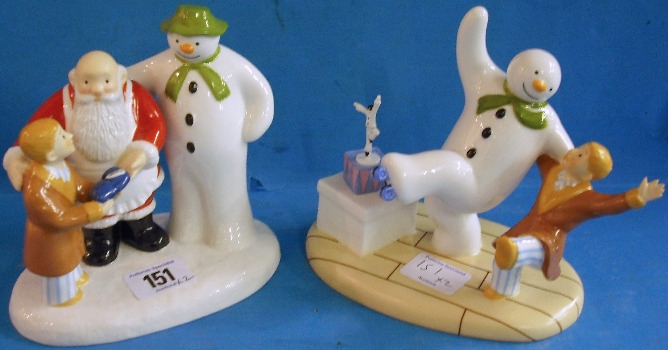 Appraisal: Coalport Snowman Tableaux Treading The Boards and The Special Gift