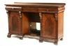 Appraisal: SIDEBOARD - Circa - figural mahogany sideboard with low molded