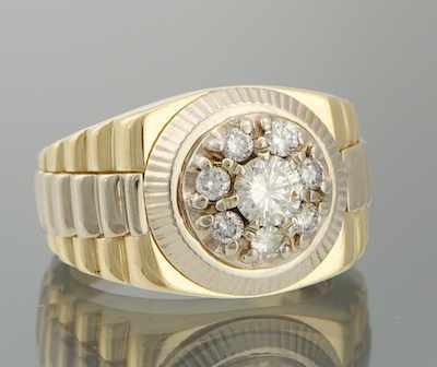 Appraisal: A Gentleman's Rolex Design Diamond Ring k yellow gold ring