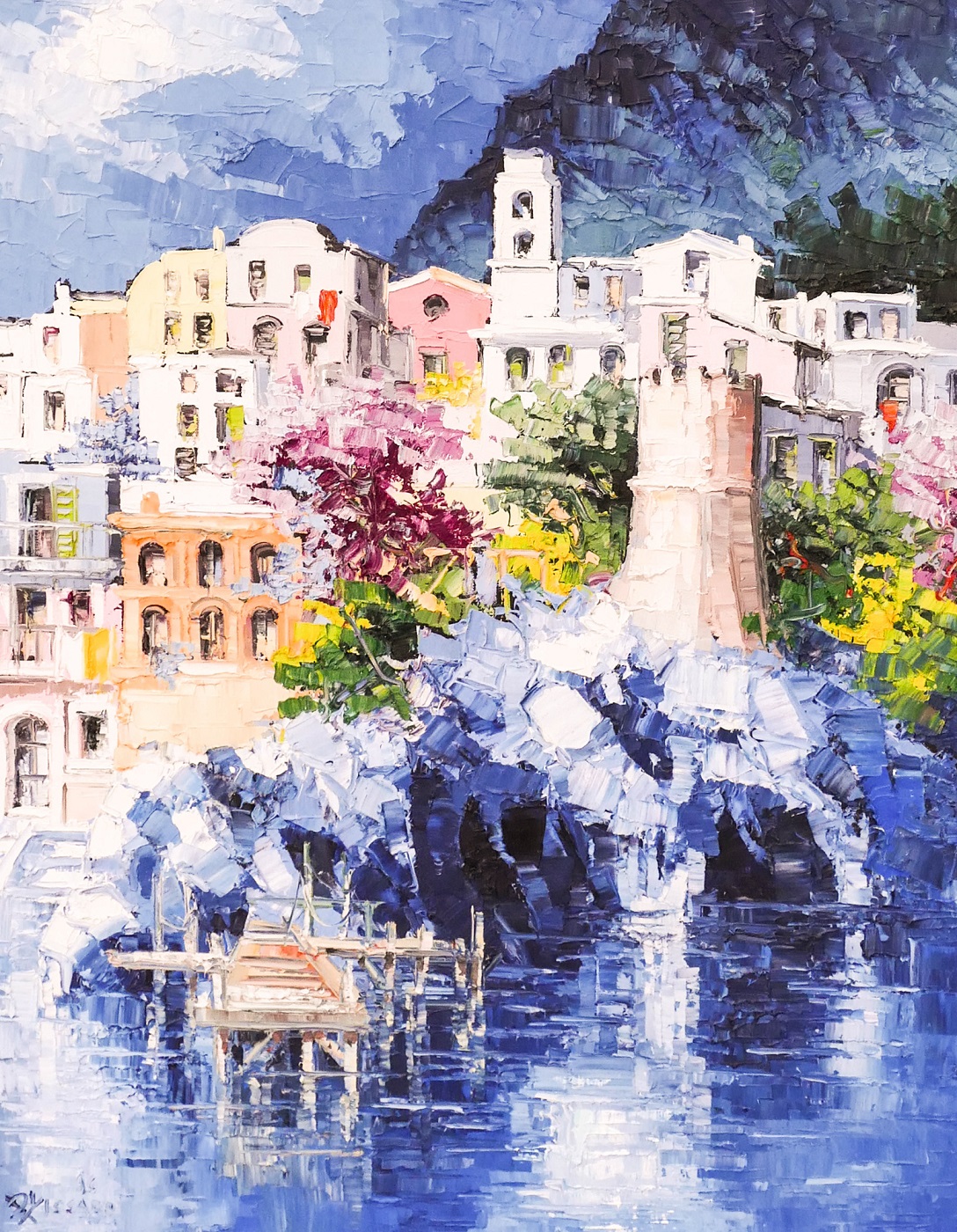 Appraisal: Antionio Di Viccaro st Cent Italian ''Positana La Torre'' Oil