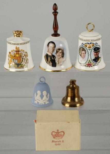 Appraisal: Lot of Assorted China Wedgewood Bells Description Depicting Princess Diana