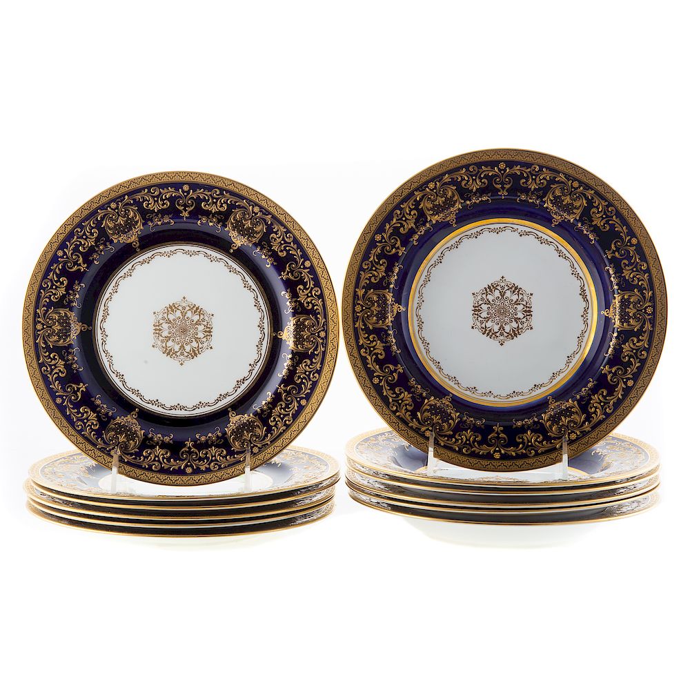 Appraisal: Royal Doulton Cobalt Banded China Plates comprising soup plates and