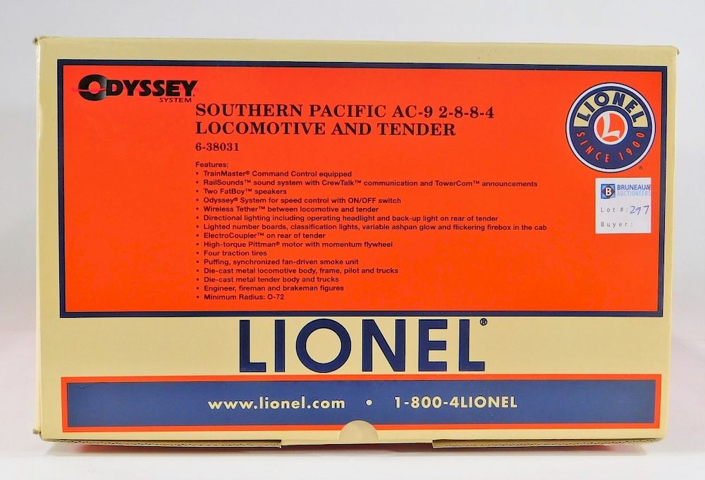 Appraisal: Lionel South Pacific AC- Locomotive Tender United States Contemporary O