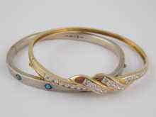 Appraisal: A carat gold bangle set with paste together with a