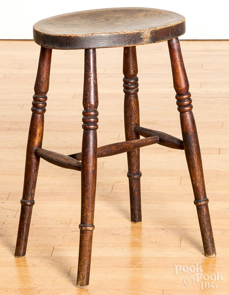 Appraisal: English yewwood stool th c English yewwood stool th c