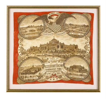 Appraisal: Printed cotton Centennial hankerchief circa x in