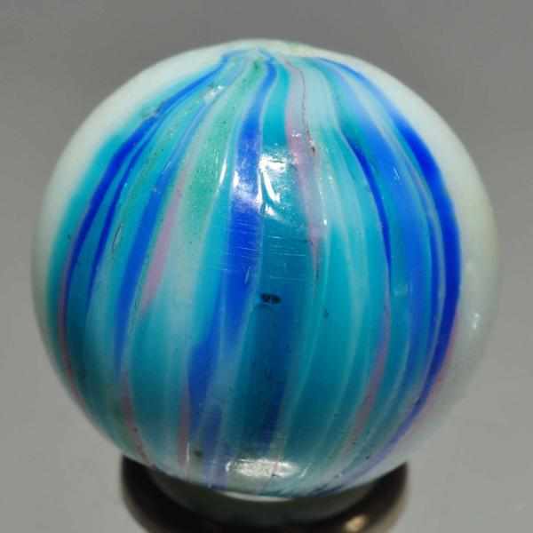 Appraisal: Banded Opaque Marble Description White base with blue red and