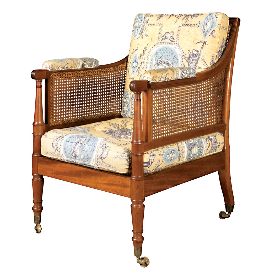 Appraisal: Regency Mahogany Armchair Attributed to Gillows circa With a caned