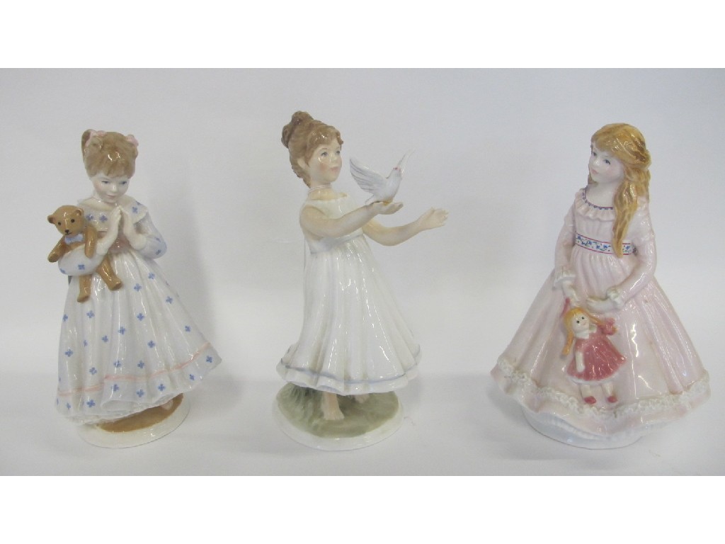 Appraisal: Three Royal Worcester figures 'I Wish' 'I Hope' and 'I