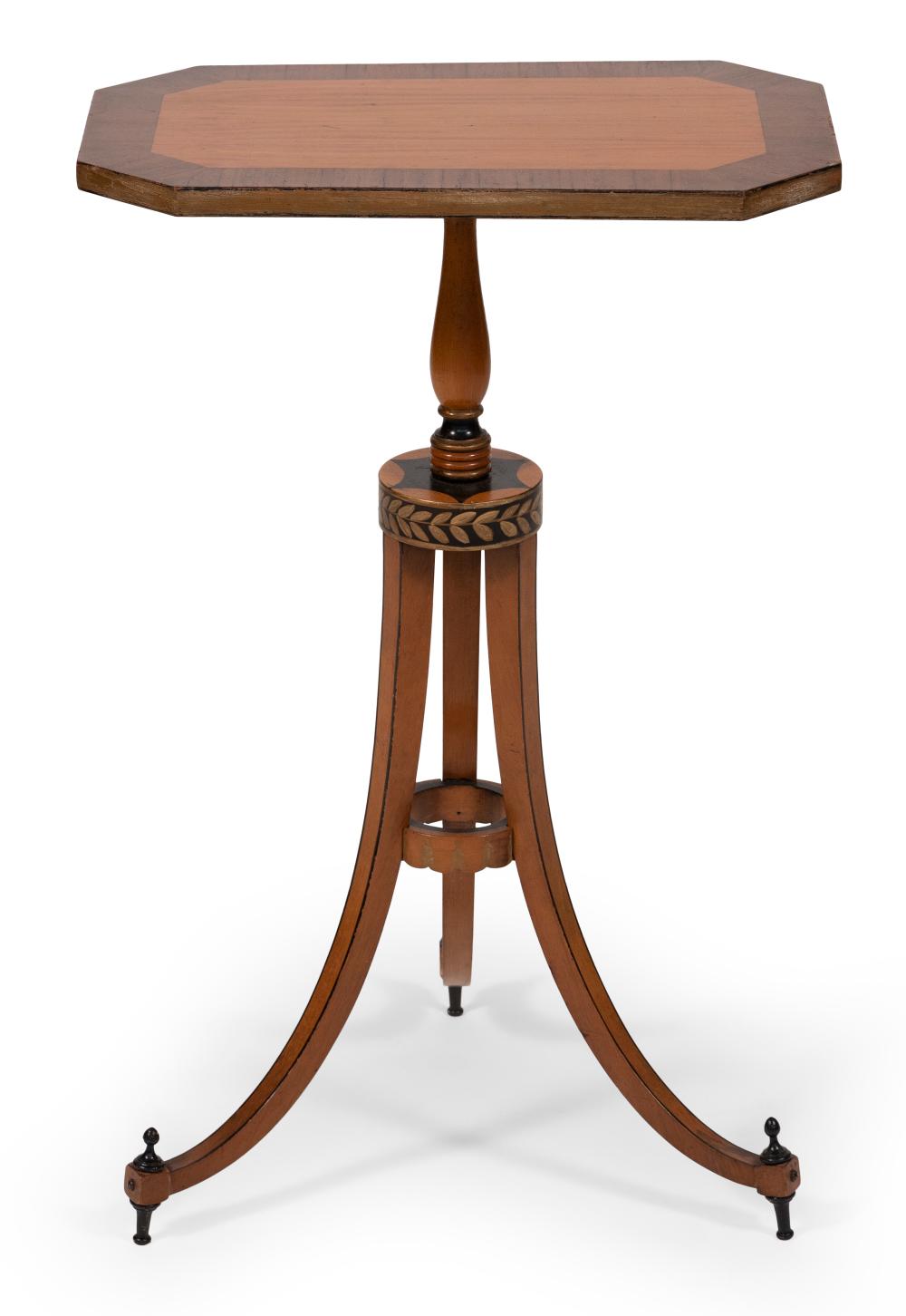 Appraisal: FEDERAL-STYLE CANDLESTAND LATE TH CENTURY HEIGHT LENGTH WIDTH FEDERAL-STYLE CANDLESTAND