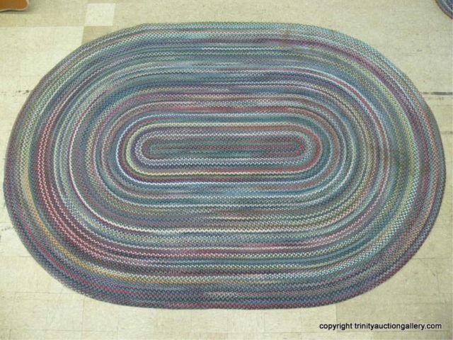 Appraisal: Large Braided Loop Room Size Oval Area Rug - '-