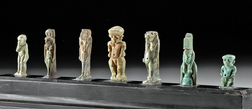 Appraisal: Group of Egyptian Glazed Faience Deity Amulets Ancient Egypt Third