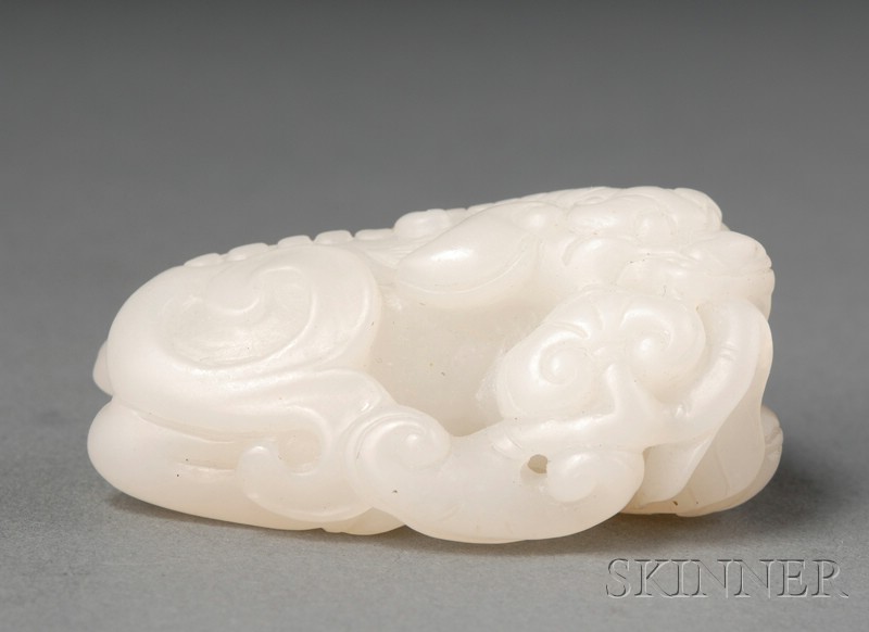 Appraisal: Jade Carving stone of a grayish-white color carving of a