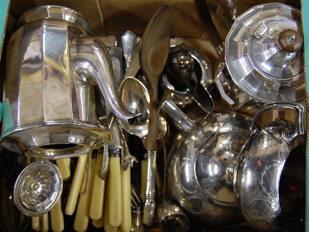 Appraisal: Large selection of silver plated items including teapot creamer sugar