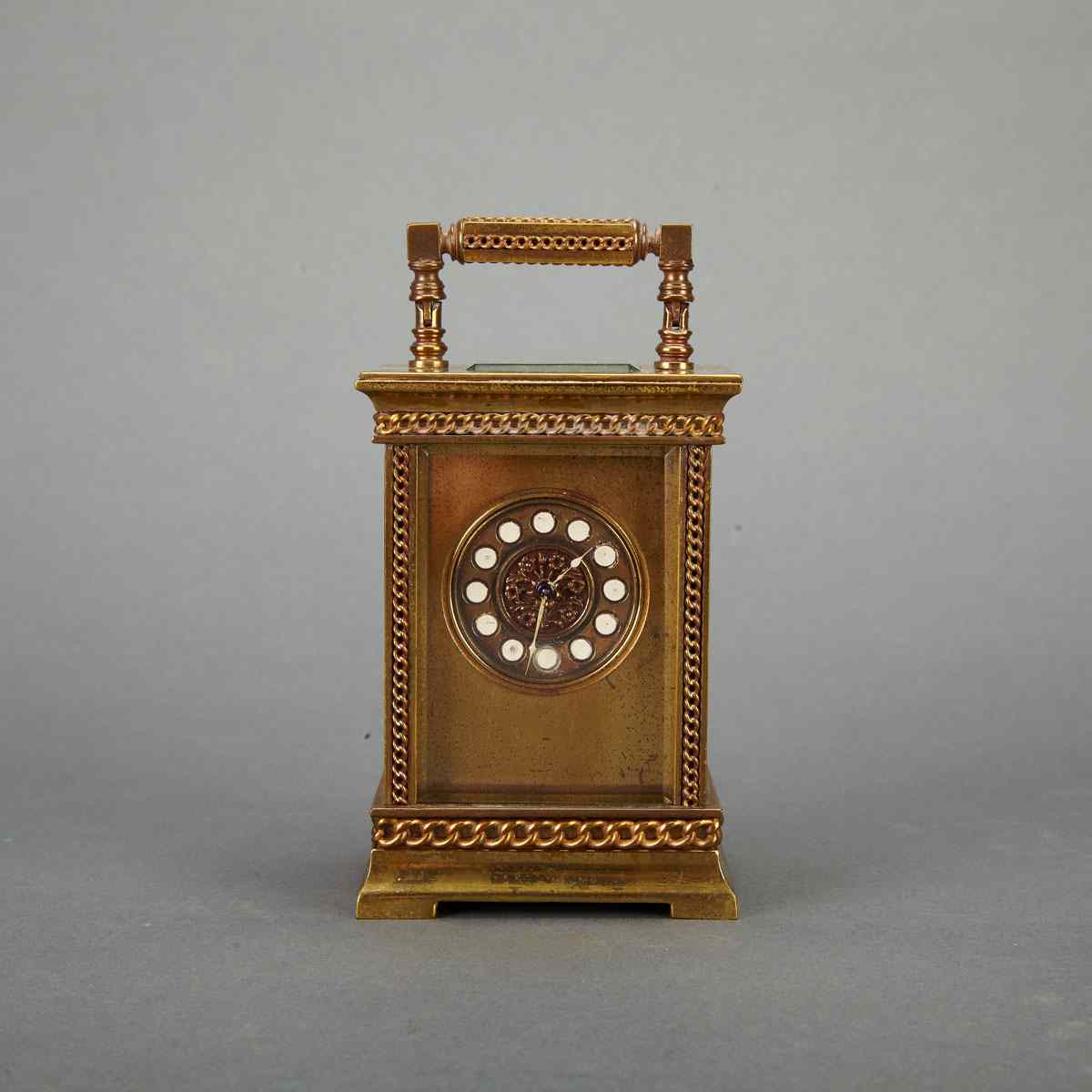 Appraisal: French Gilt Bronze Carriage Clock early th century the case