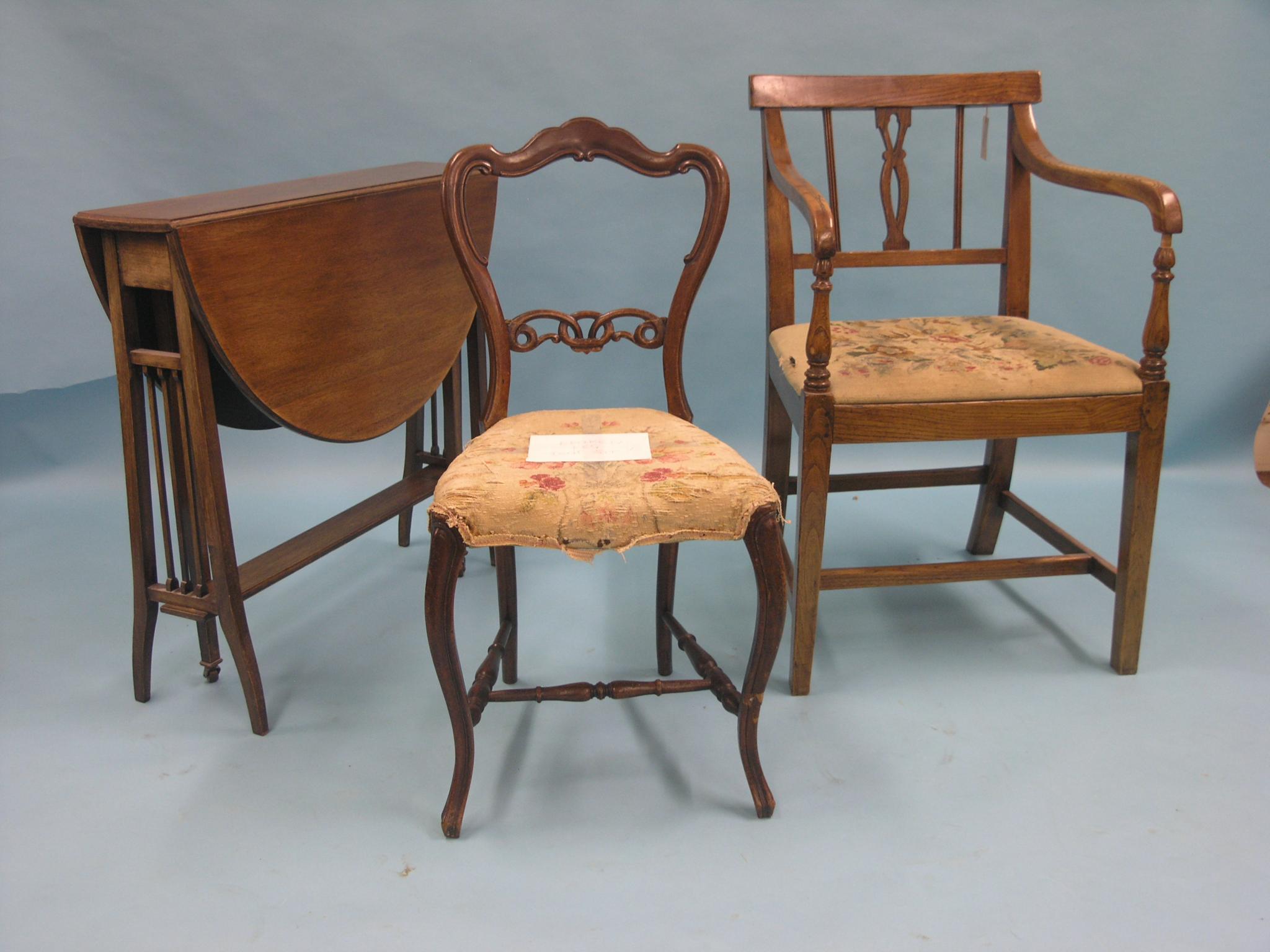 Appraisal: An Edwardian mahogany Sutherland table ft in together with an