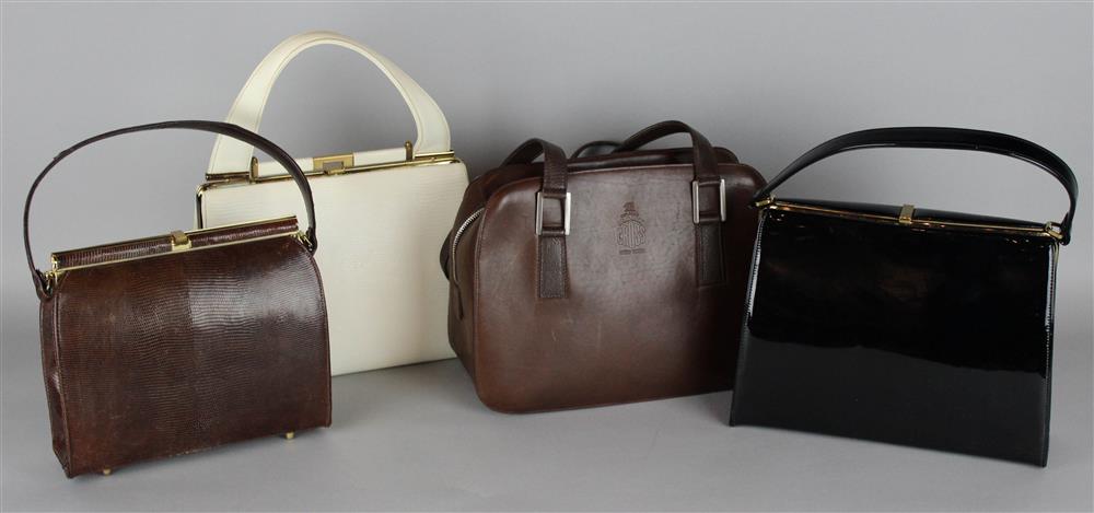 Appraisal: THREE VINTAGE LADY'S CROUCH FITZGERALD HANDBAGS each of classic snap