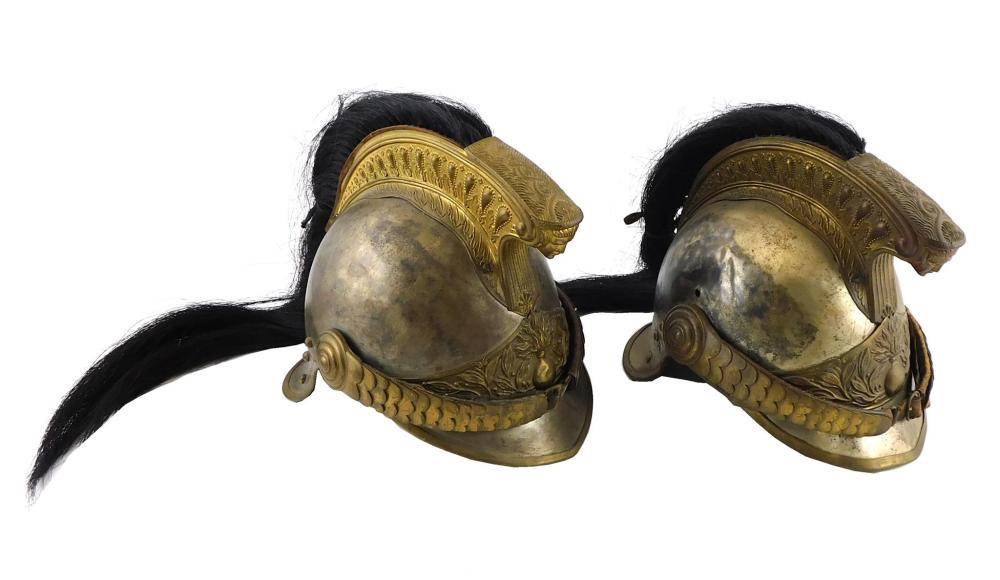 Appraisal: Two French Dragoon helmets late th early th C Medusa