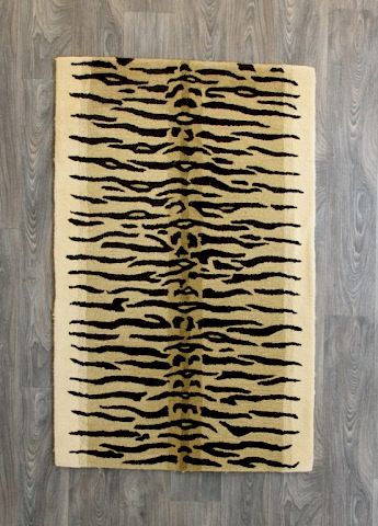 Appraisal: Zebra Print ' x ' Rug Senegal zebra print rug