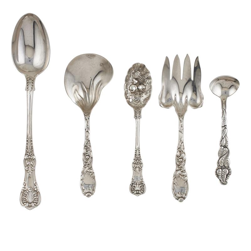 Appraisal: TIFFANY CO STERLING SERVING UTENSILS Condition Report Atlantis has monogram