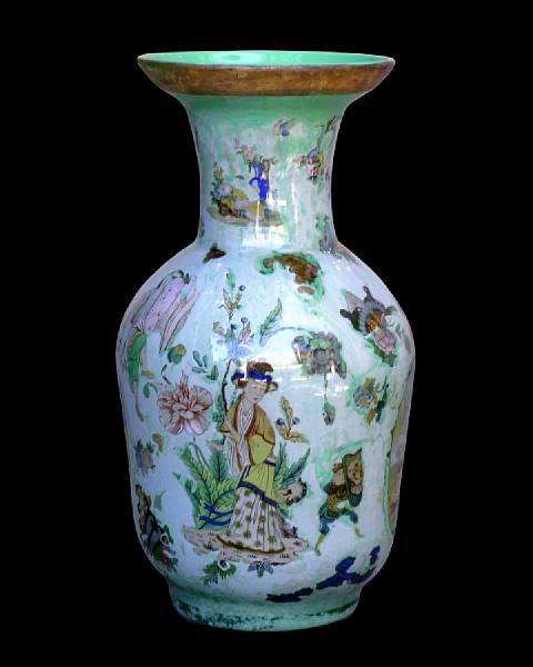 Appraisal: An Italian 'decalcomania' arte povera baluster vase th century The