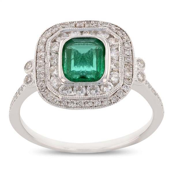 Appraisal: Emerald and diamond K white gold ring weight grams