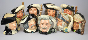 Appraisal: Eight small Royal Doulton character jugs - Athos Porthos Aramis