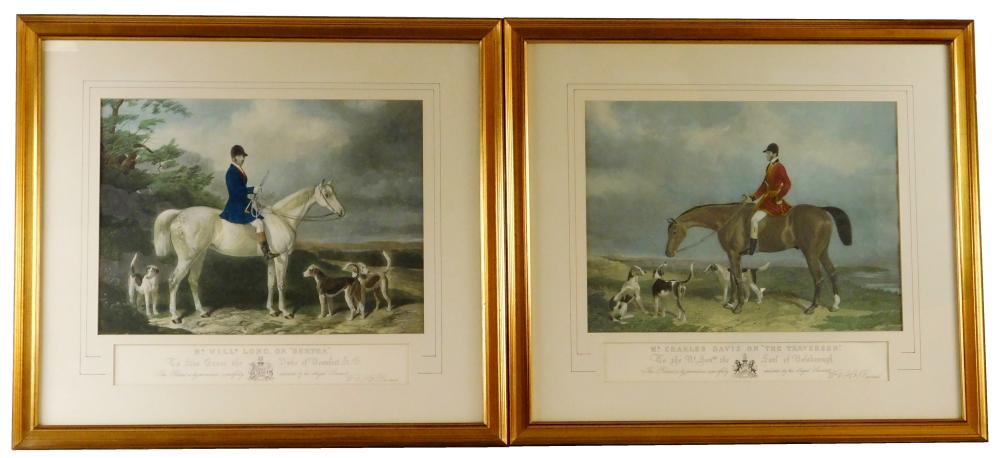 Appraisal: Two aquatints of equestrians and hounds one Mr William Long