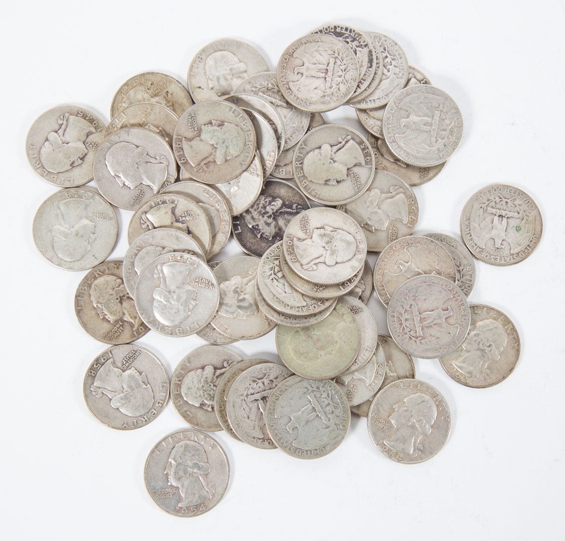 Appraisal: USA Washington Quarters - Fifty Washington silver quarters - Grades