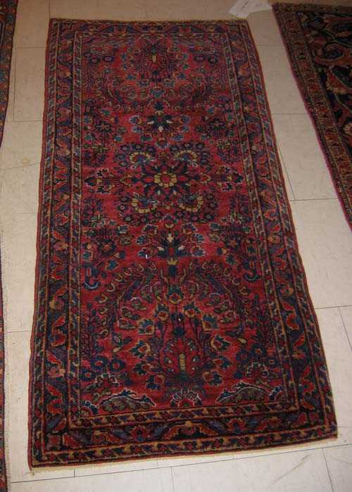 Appraisal: Lot of SAROUK CARPETS old Dusky pink central field with