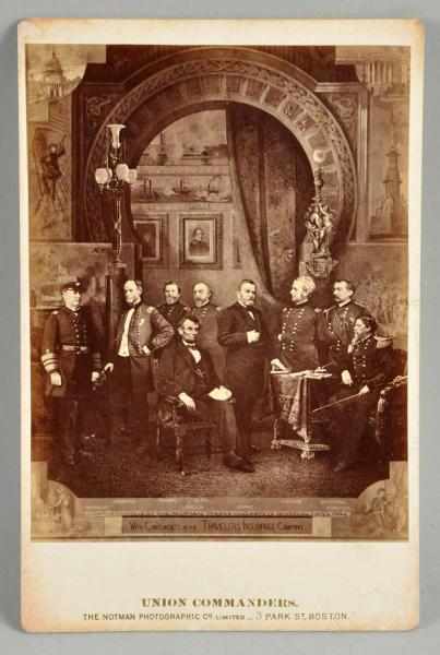 Appraisal: Cabinet Card with Union Commanders Lincoln Condition Excellent Size -