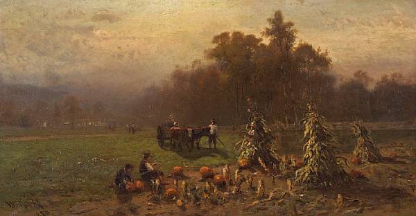 Appraisal: William Keith - Pumpkin Pickers signed and dated 'W Keith