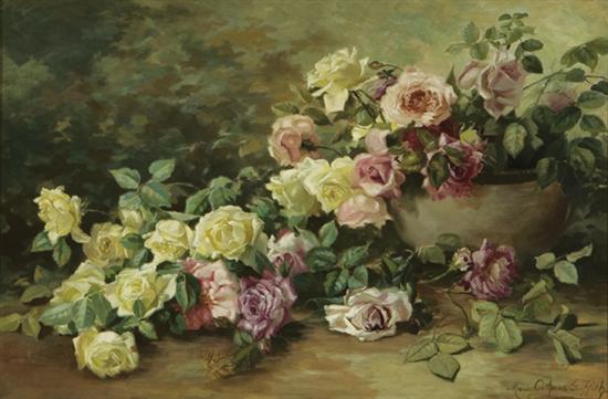 Appraisal: OSTHAUS GRIFFITH MARIA American - Pink and White Roses oil