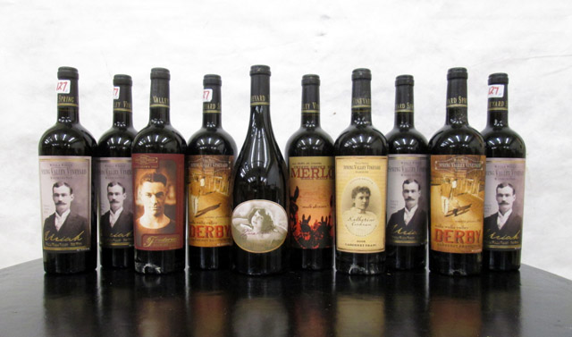 Appraisal: TEN BOTTLES OF WASHINGTON STATE VINTAGE RED WINE Spring Valley