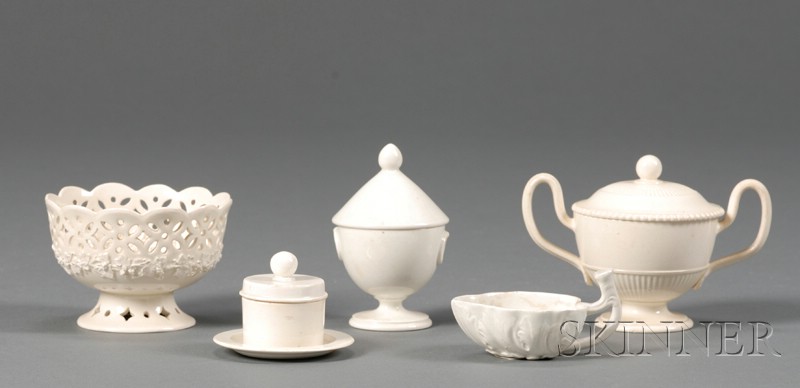 Appraisal: Five Wedgwood Queen's Ware Items England late th early th