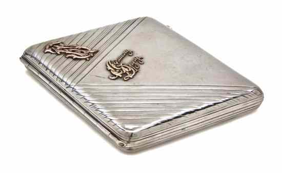 Appraisal: A Russian Silver Cigarette Case Moscow having second Kokoshnik mark