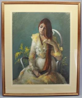 Appraisal: Marcia Bouton Signed lower right Sight Size x in Overall