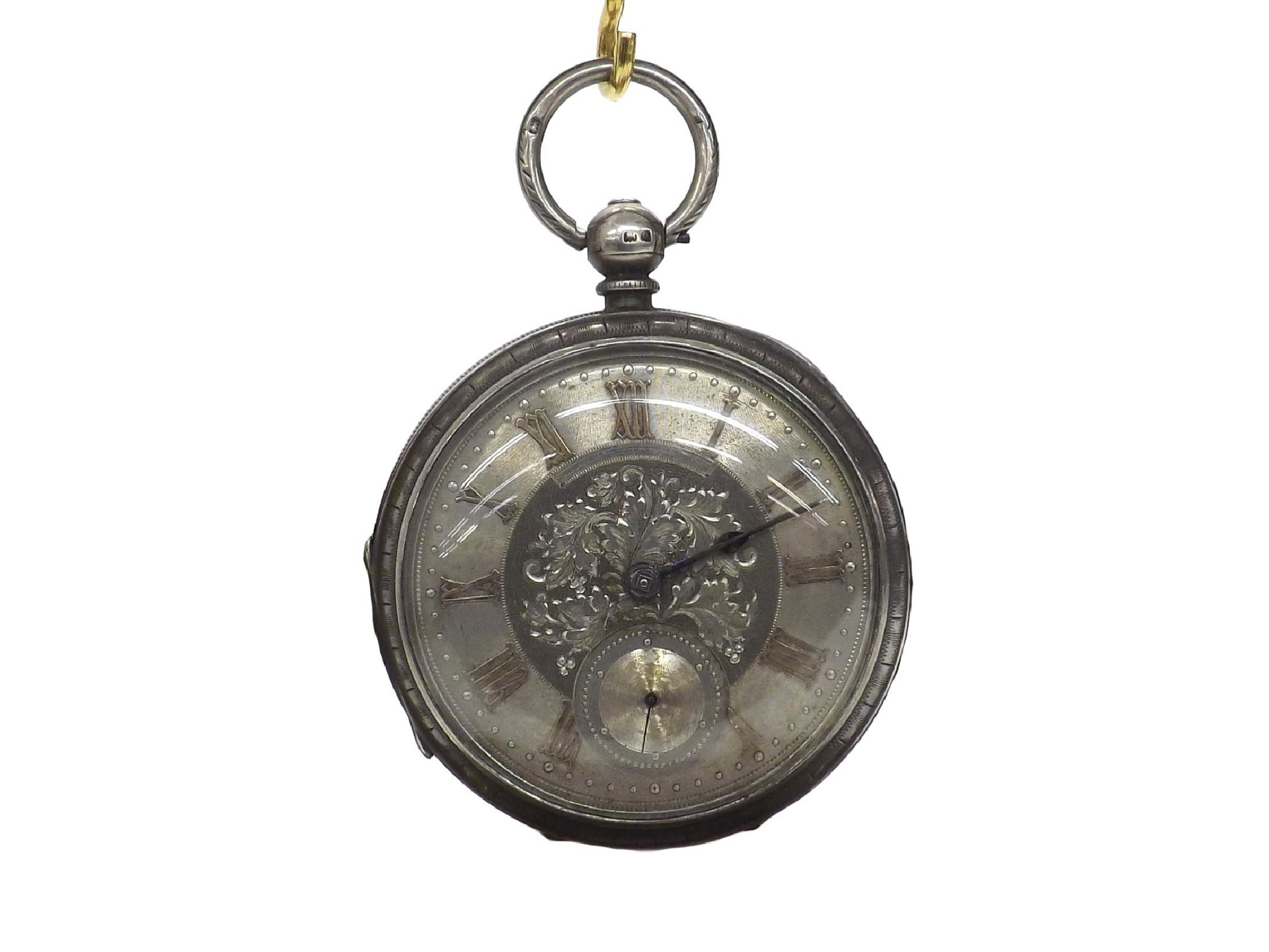 Appraisal: John Forrest large silver lever pocket watch Birmingham signed movement