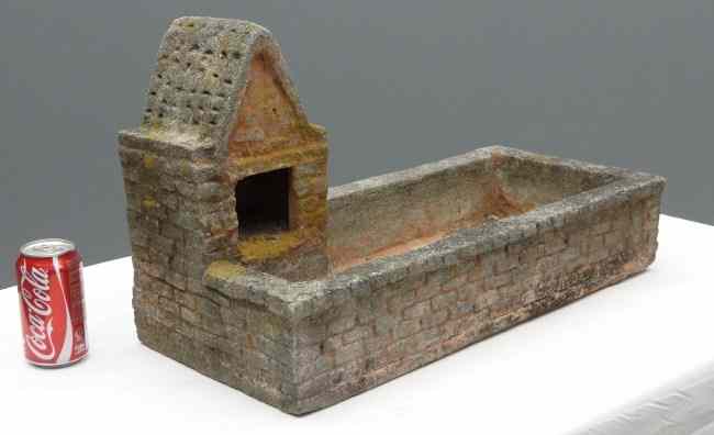 Appraisal: Stone planter with toad house '' W '' Ht